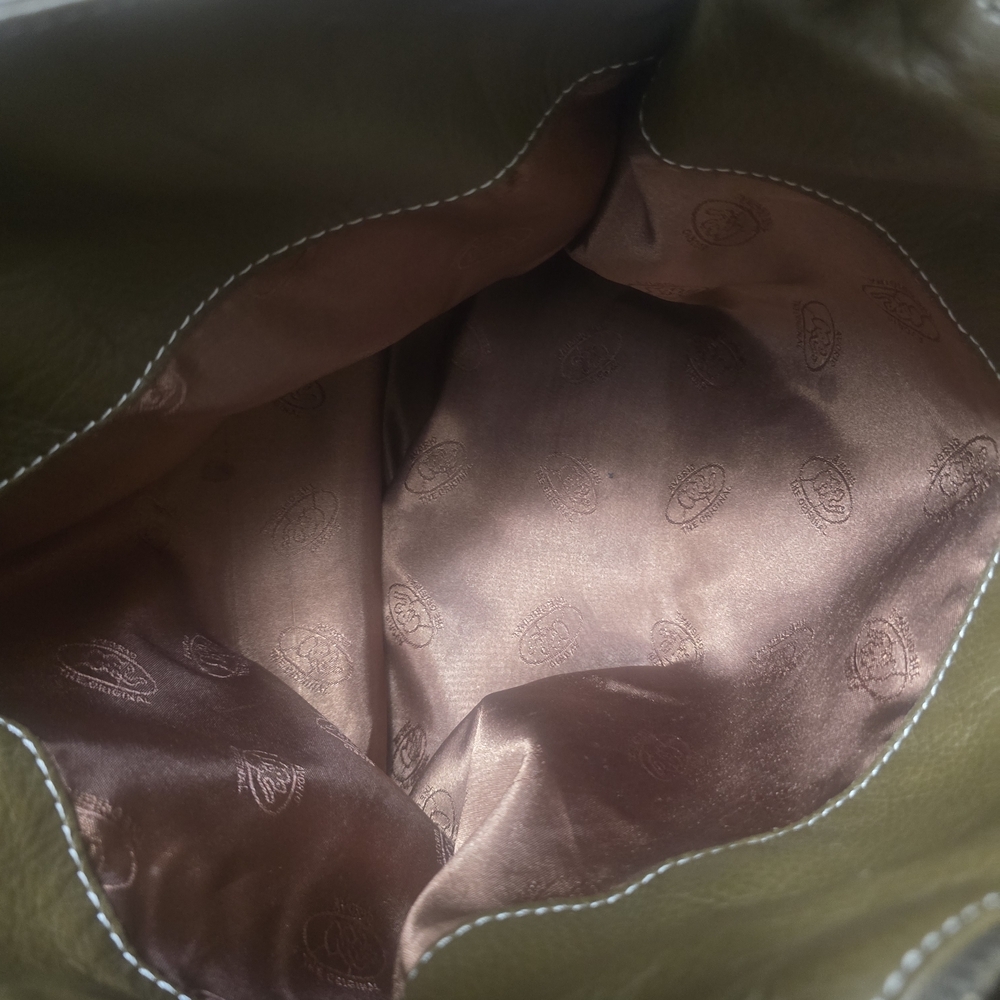 Pebbled Olive Shoulder Bag with Adjustable Strap - Picture 5 of 11
